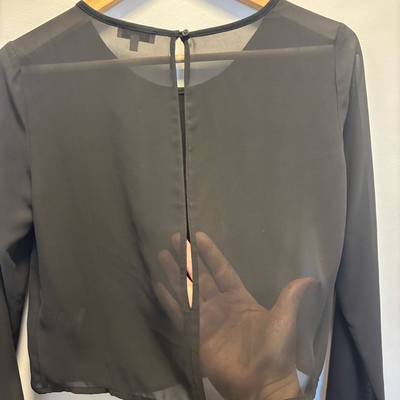 Sunday Best Aritzia black sheer crop with open back slit. - Picture 6 of 7